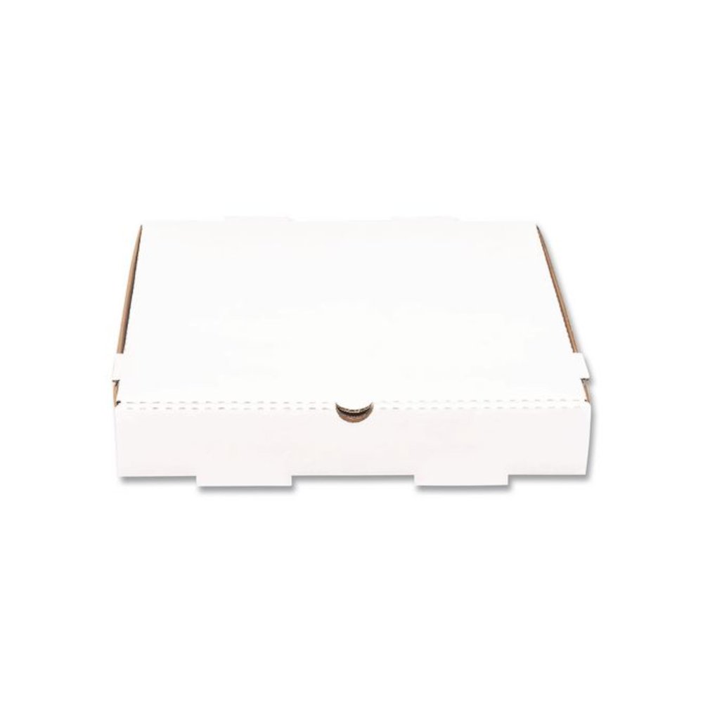 Corrugated Pizza Boxes, 12 x 12 x 1.97, White/Brown, 50/Carton. Picture 1