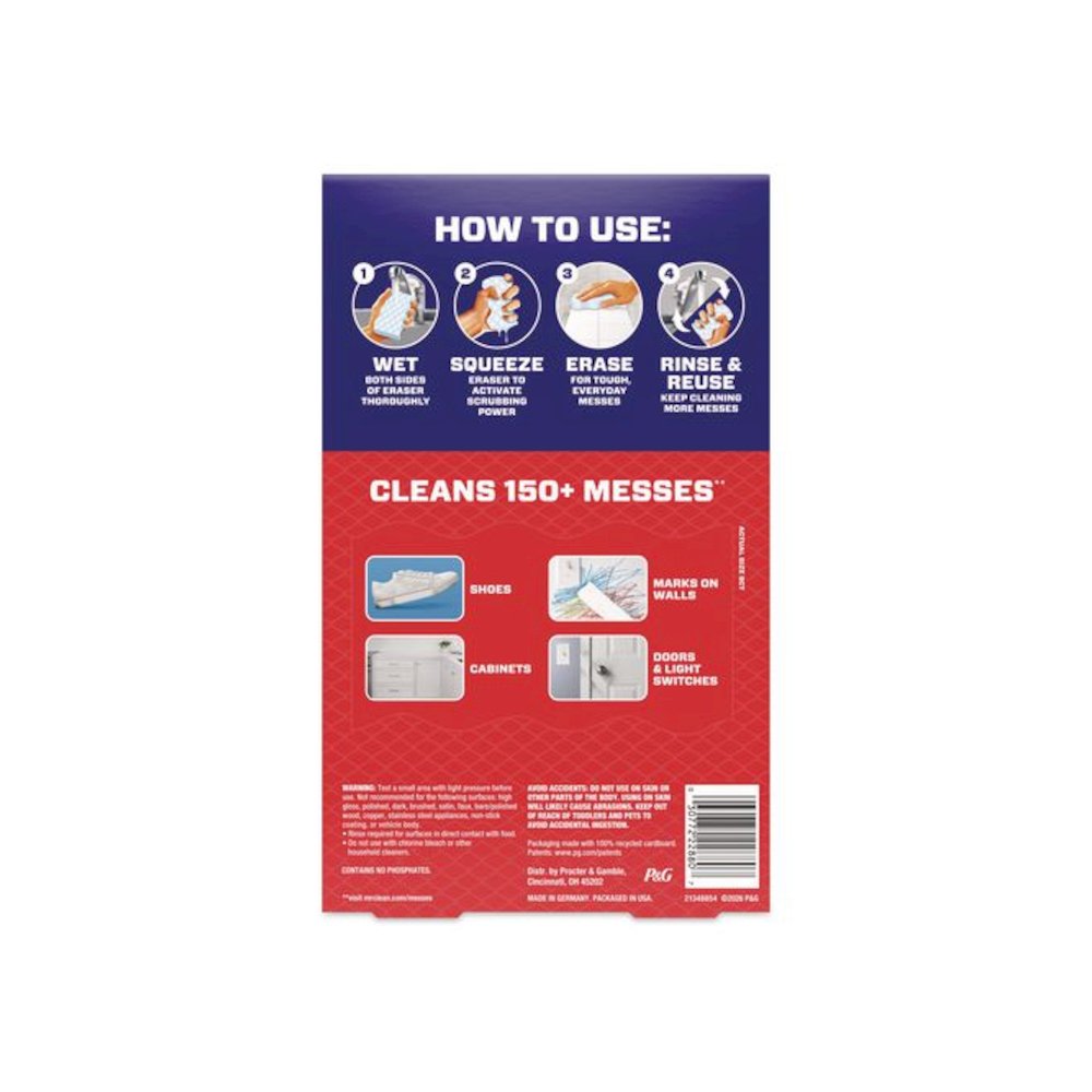 Magic Eraser, 4.6 x 0.9, 2.2" Thick, White, 9/Box, 2 Boxes/Carton. Picture 8