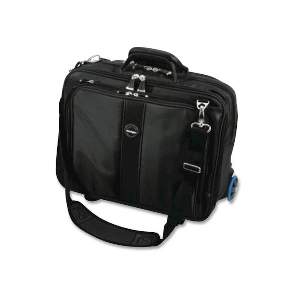 Contour Rolling Laptop Case, Fits Devices Up to 17", Ballistic Nylon, 17.5 x 9.5 x 13, Black. Picture 3