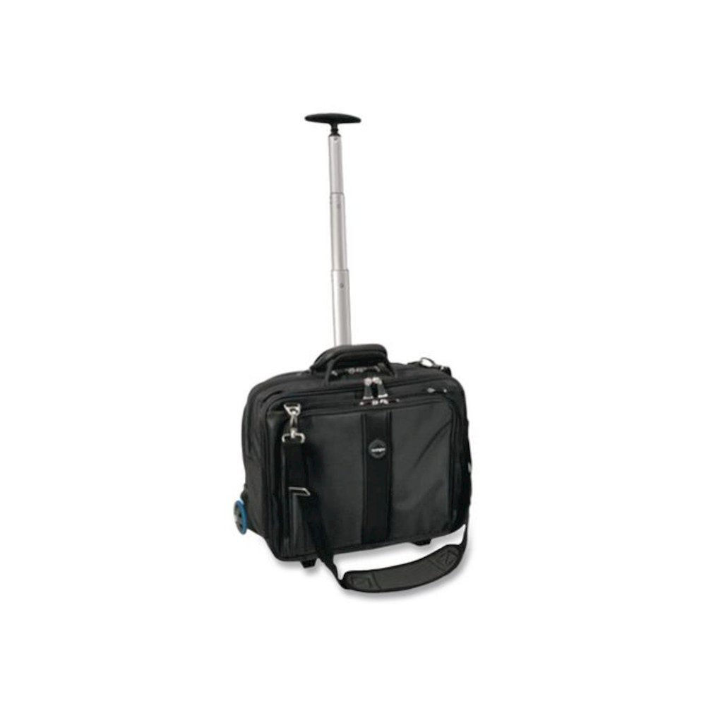 Contour Rolling Laptop Case, Fits Devices Up to 17", Ballistic Nylon, 17.5 x 9.5 x 13, Black. Picture 4