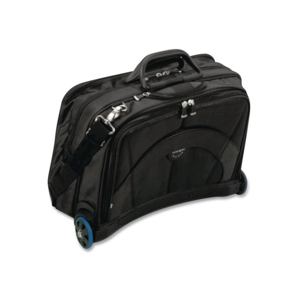 Contour Rolling Laptop Case, Fits Devices Up to 17", Ballistic Nylon, 17.5 x 9.5 x 13, Black. Picture 6