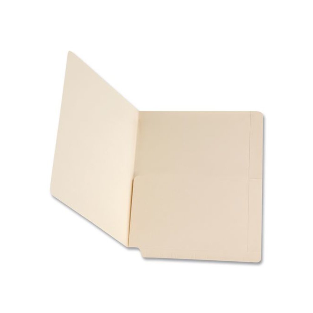 Manila End Tab Pocket Folder, Right Pocket, Straight Tabs, Letter Size, Manila, 50/Box. Picture 2