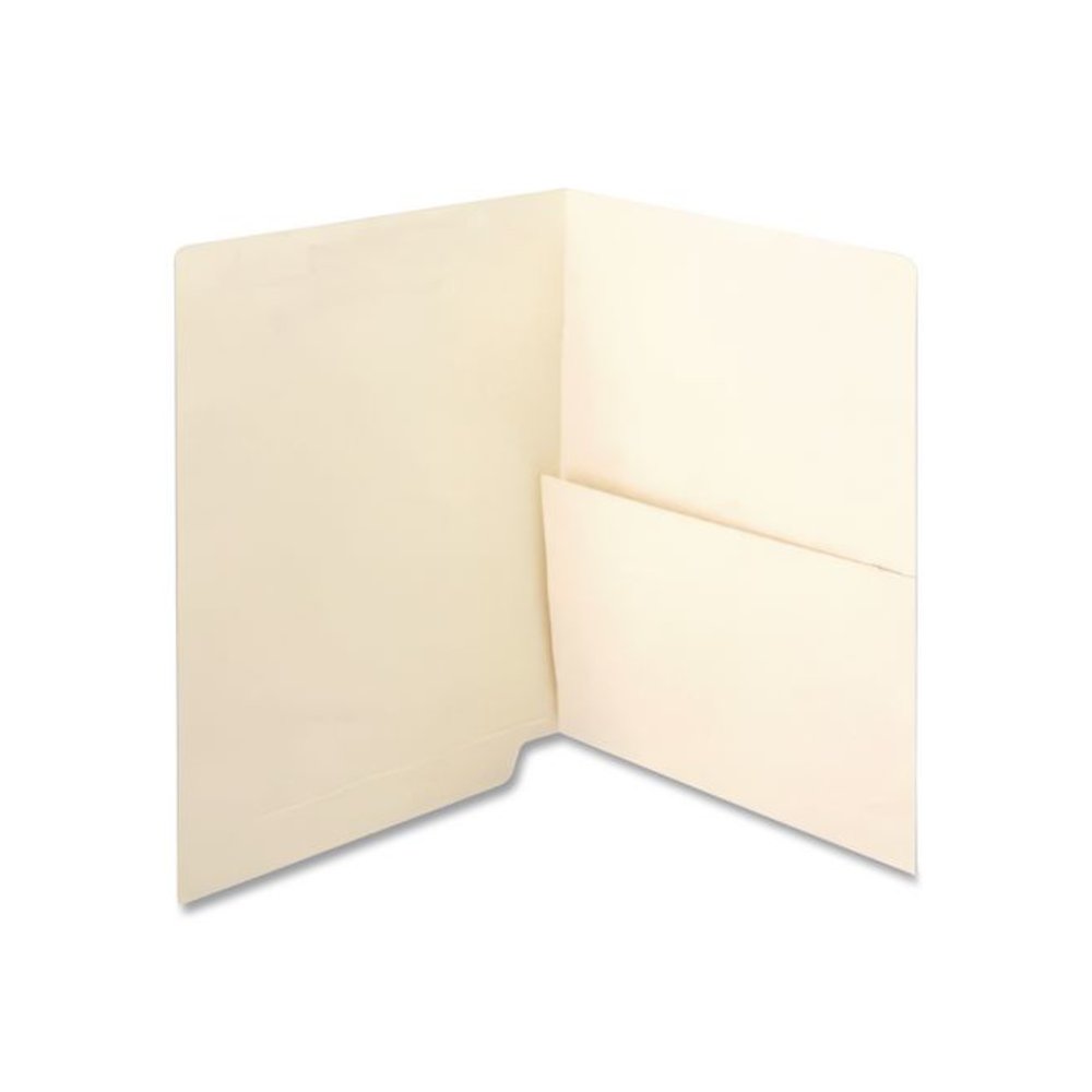 Manila End Tab Pocket Folder, Right Pocket, Straight Tabs, Letter Size, Manila, 50/Box. Picture 3