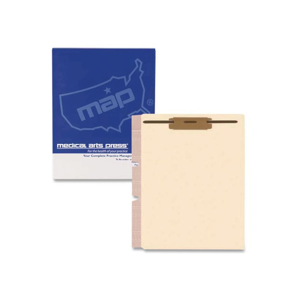 Card Stock Classification Folder Divider, 2 Fasteners, Letter Size, Manila, 100/Box. Picture 1