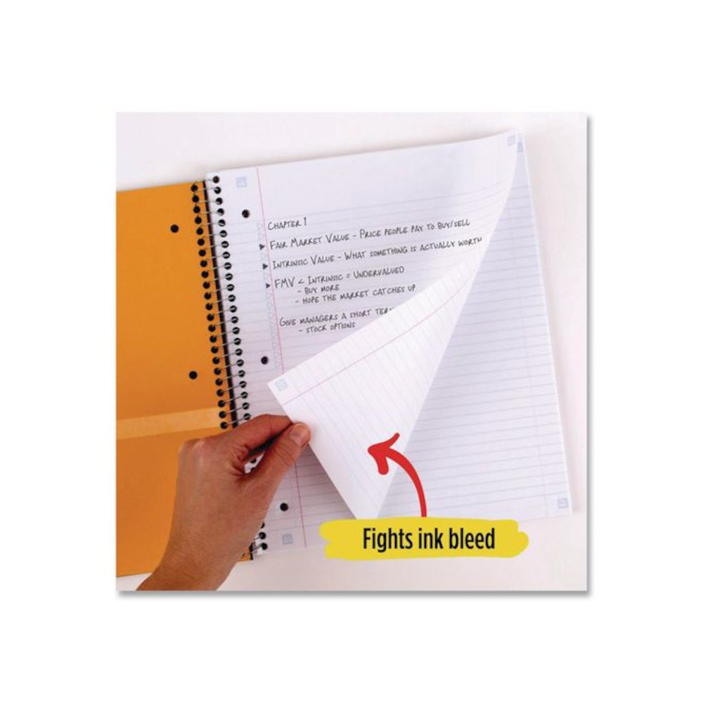 Wirebound Notebook, 5-Subject, Medium/College Rule, Black Cover, (200) 11 x 8.5 Sheets. Picture 4