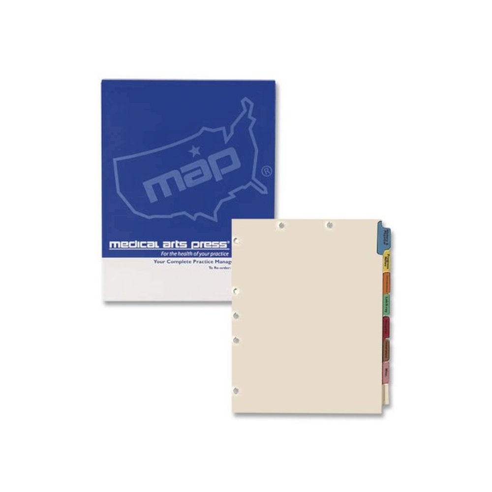 Side Tab Medical Chart Indexes, 8-Tab, Assorted Medical, 11 x 8.5, Manila, 50/Box. Picture 1