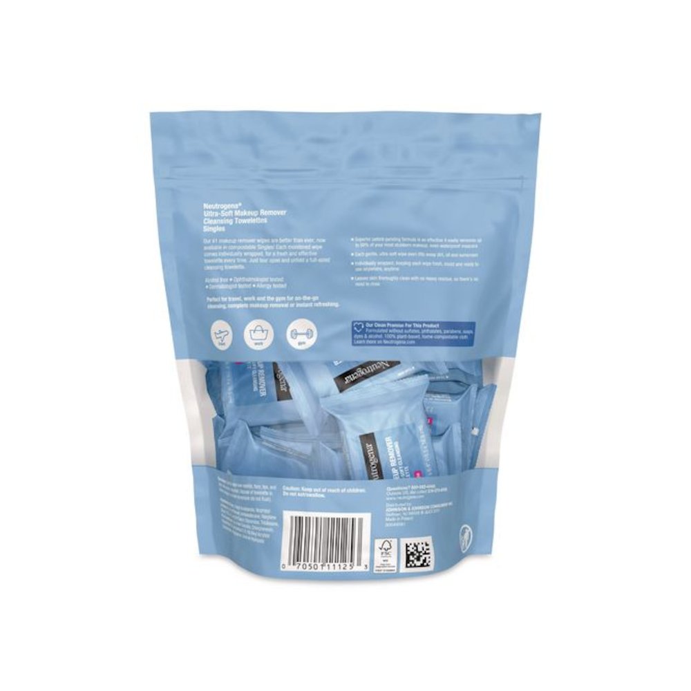 Makeup Remover Ultra-Soft Cleansing Towelettes, 7.2 x 6.4, Unscented, White, 20/Pack. Picture 2