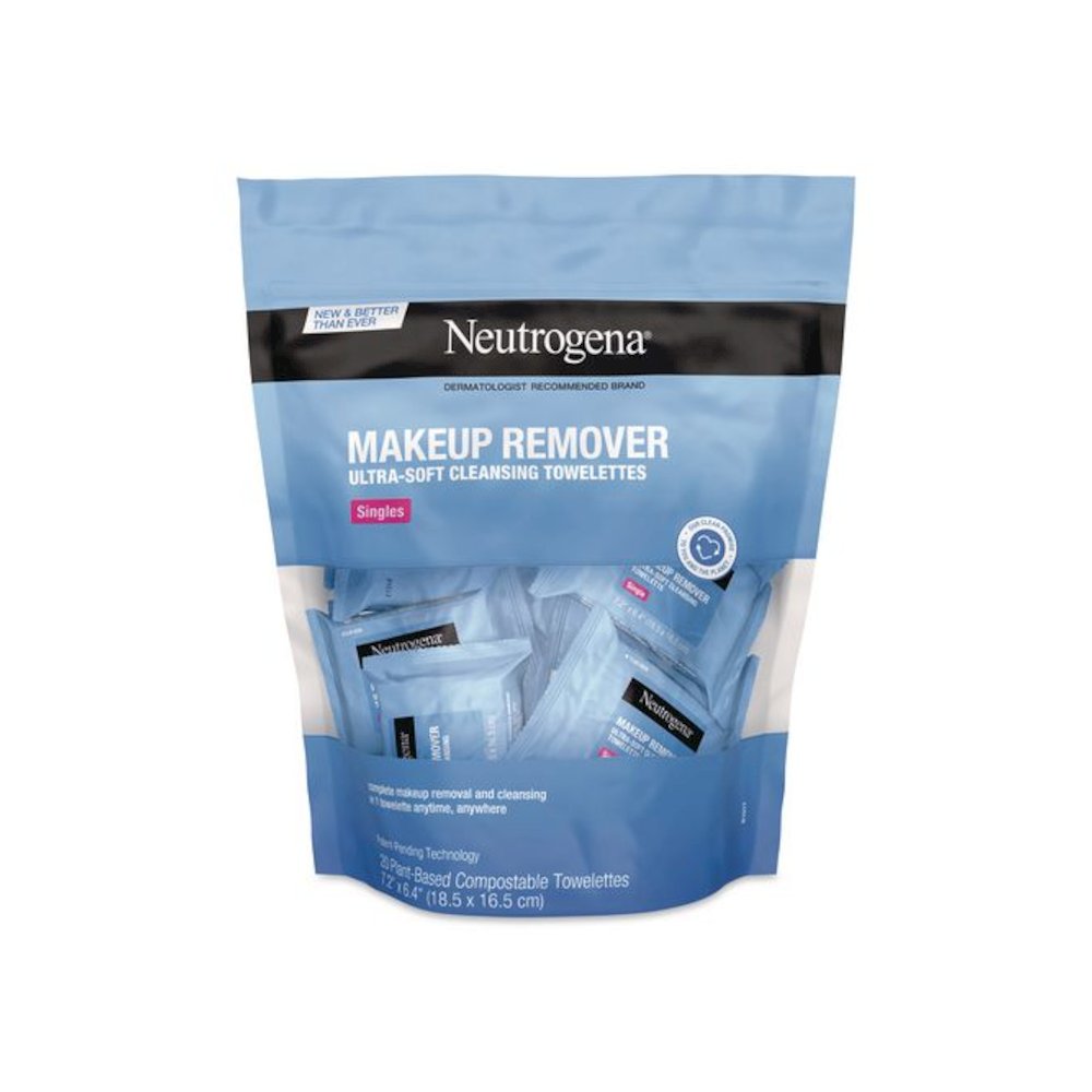 Makeup Remover Ultra-Soft Cleansing Towelettes, 7.2 x 6.4, Unscented, White, 20/Pack. Picture 1
