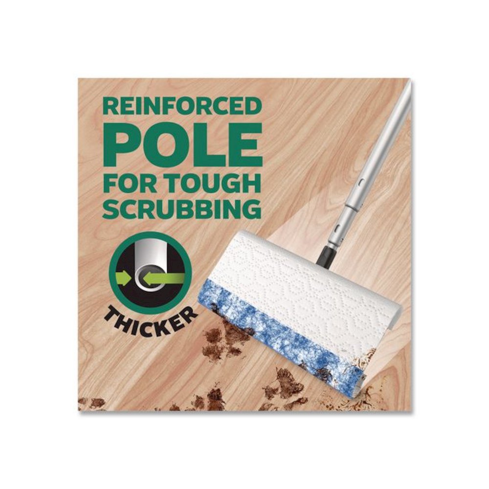 Sweep and Mop 2-in-1 Dry + Wet Floor Deluxe Mopping and Sweeping Kit, Silver Handle. Picture 6