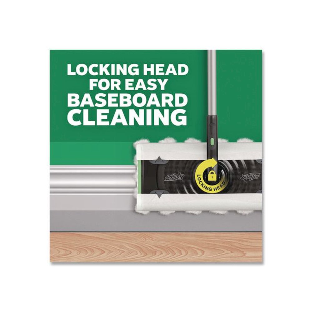 Sweep and Mop 2-in-1 Dry + Wet Floor Deluxe Mopping and Sweeping Kit, Silver Handle. Picture 8