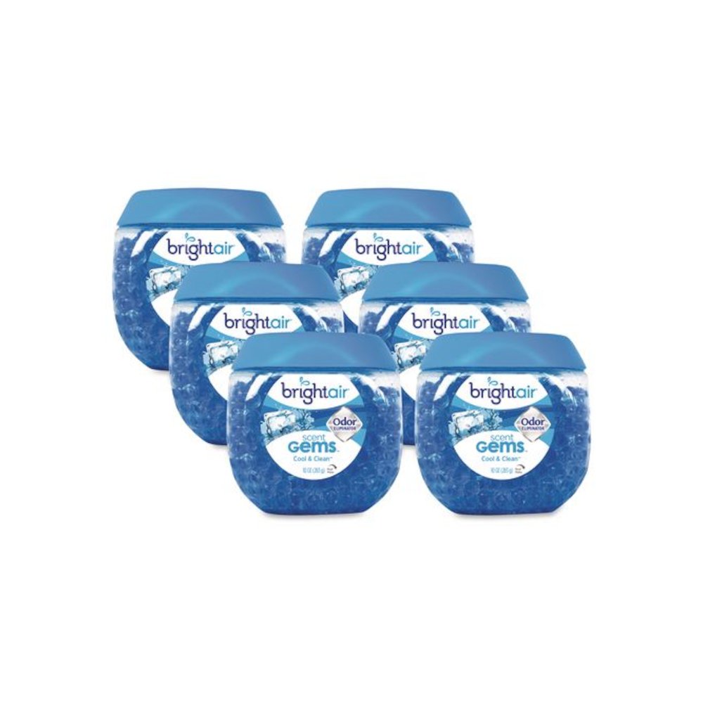 Scent Gems Odor Eliminator, Cool and Clean, Blue, 10 oz Jar, 6/Carton. Picture 1