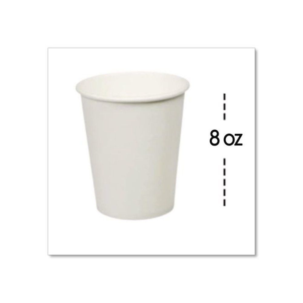 Individually Wrapped Paper Hot Cups, 8 oz, White, 300/Pack. Picture 4