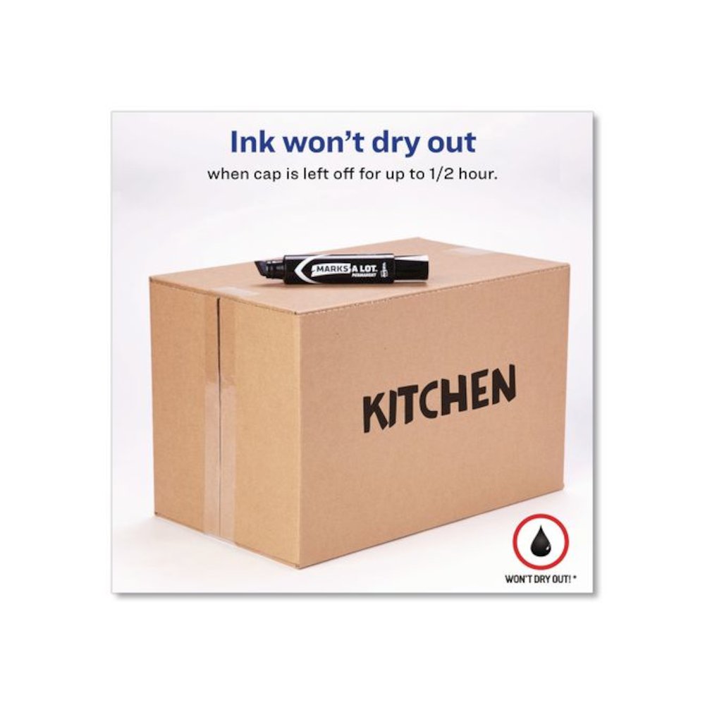 MARKS A LOT Extra-Large Desk-Style Permanent Marker, Extra-Broad Chisel Tip, Black. Picture 2