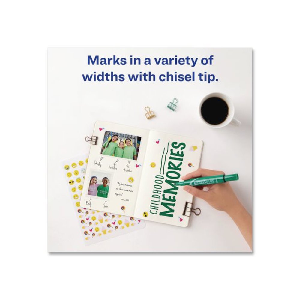 MARKS A LOT Regular Desk-Style Permanent Marker, Broad Chisel Tip, Green, Dozen (7885). Picture 3