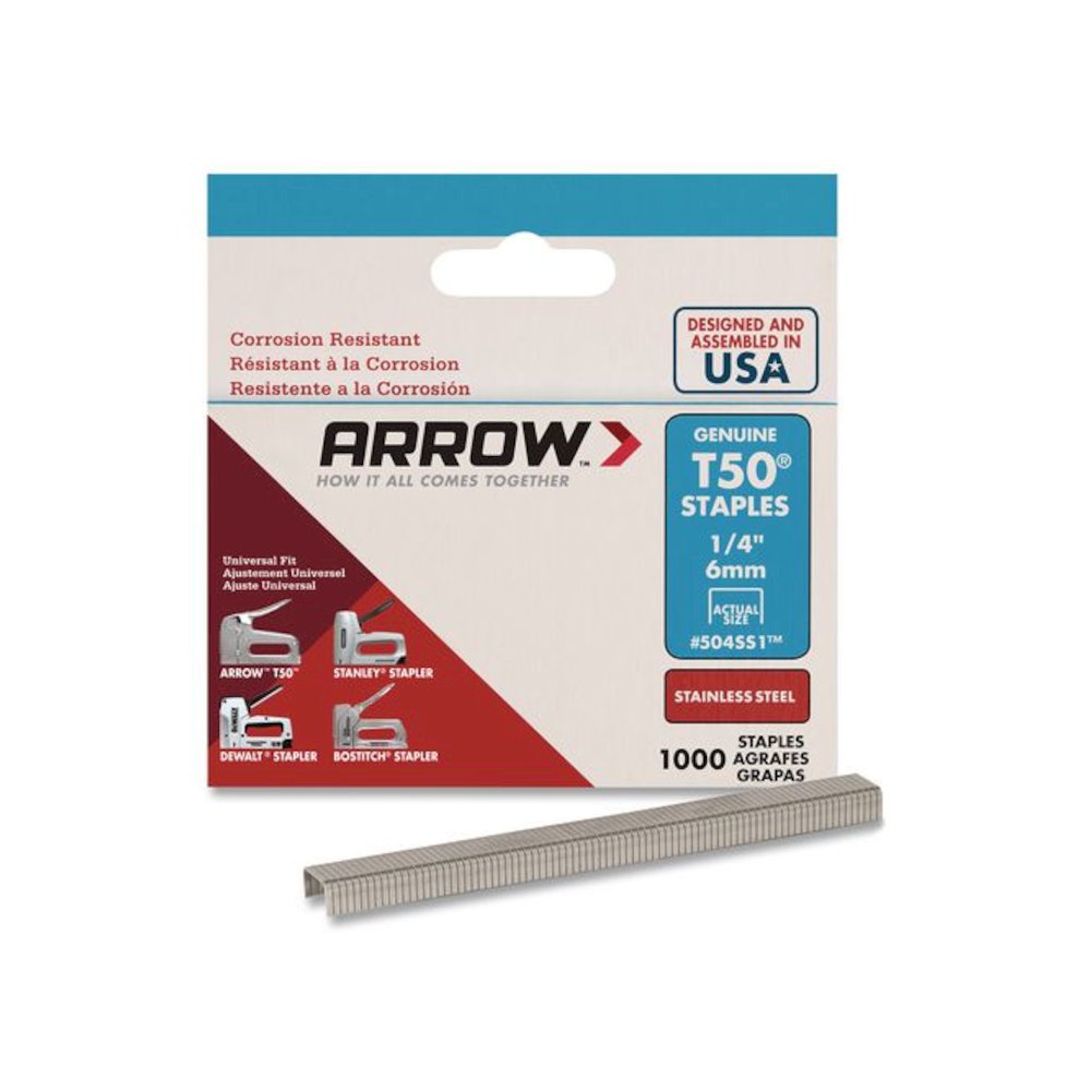 Heavy Duty Staples, 0.25" Leg, 0.37" Crown, Silver, 1,000/Box. Picture 1