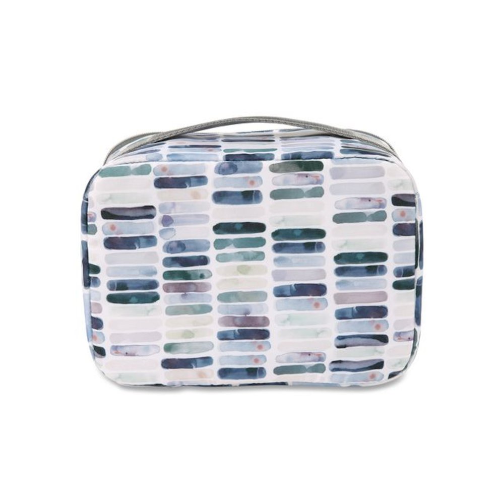 Kelly Ventura Iris Insulated Lunch Box, 10.04" x 4.72" x 7.87", Ocean Stripe. Picture 3