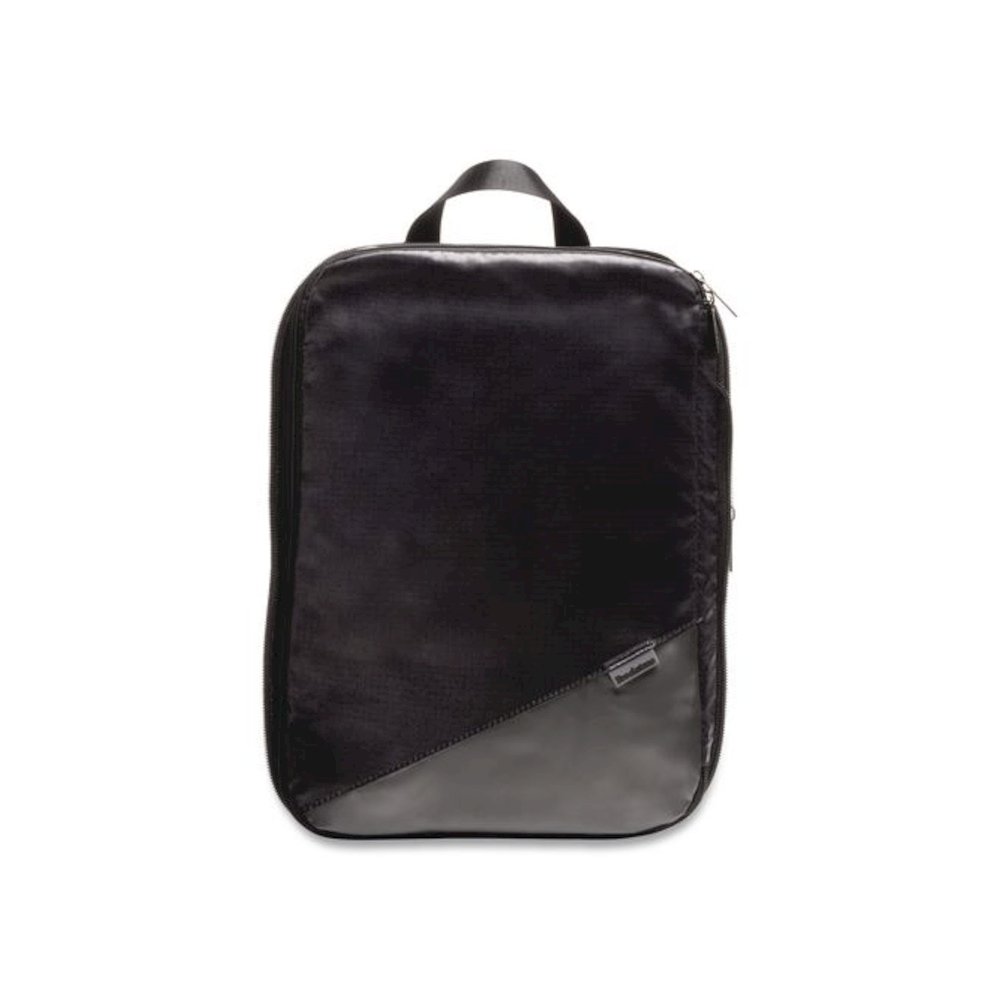 Two-Piece Compression Luggage Cubes, 10 x 7 x 1.25/14 x 10 x 1.25, Black. Picture 1