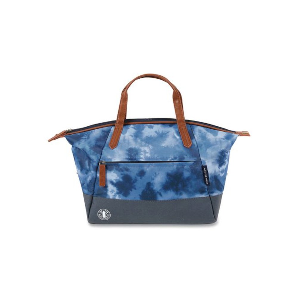 Eco Iced Tie Dye Blue Insulated Lunch Bag, 9.5" x 6.25" x 11.5", Blue. Picture 1