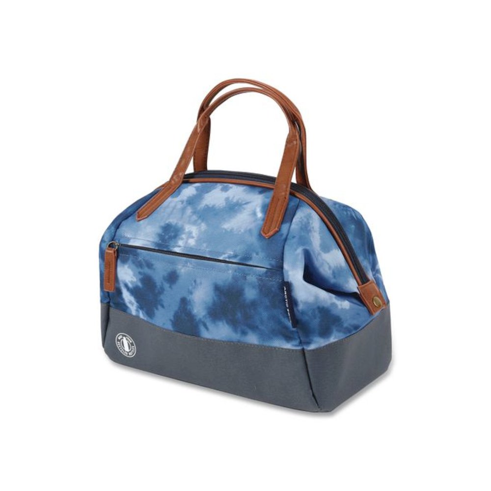 Eco Iced Tie Dye Blue Insulated Lunch Bag, 9.5" x 6.25" x 11.5", Blue. Picture 3