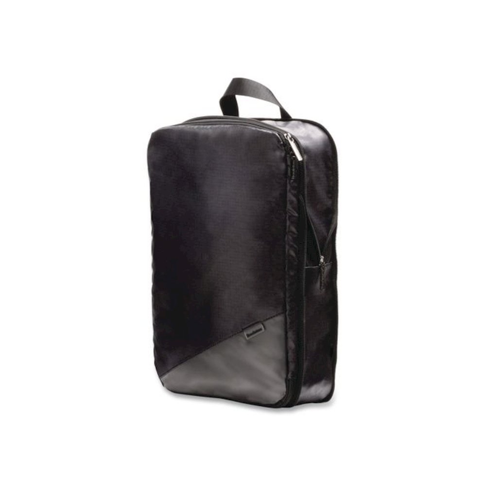 Two-Piece Compression Luggage Cubes, 10 x 7 x 1.25/14 x 10 x 1.25, Black. Picture 3