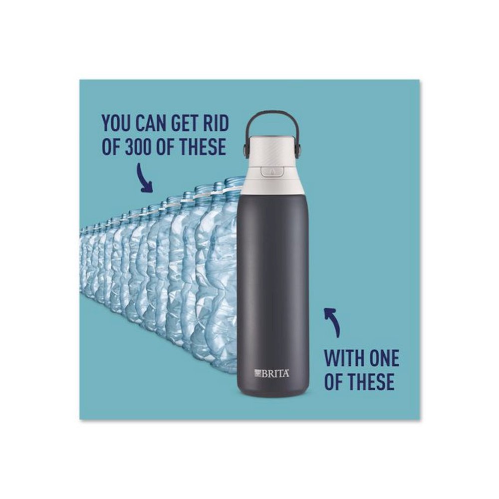 Stainless Steel Filtered Water Bottle. 20 oz, Carbon. Picture 2