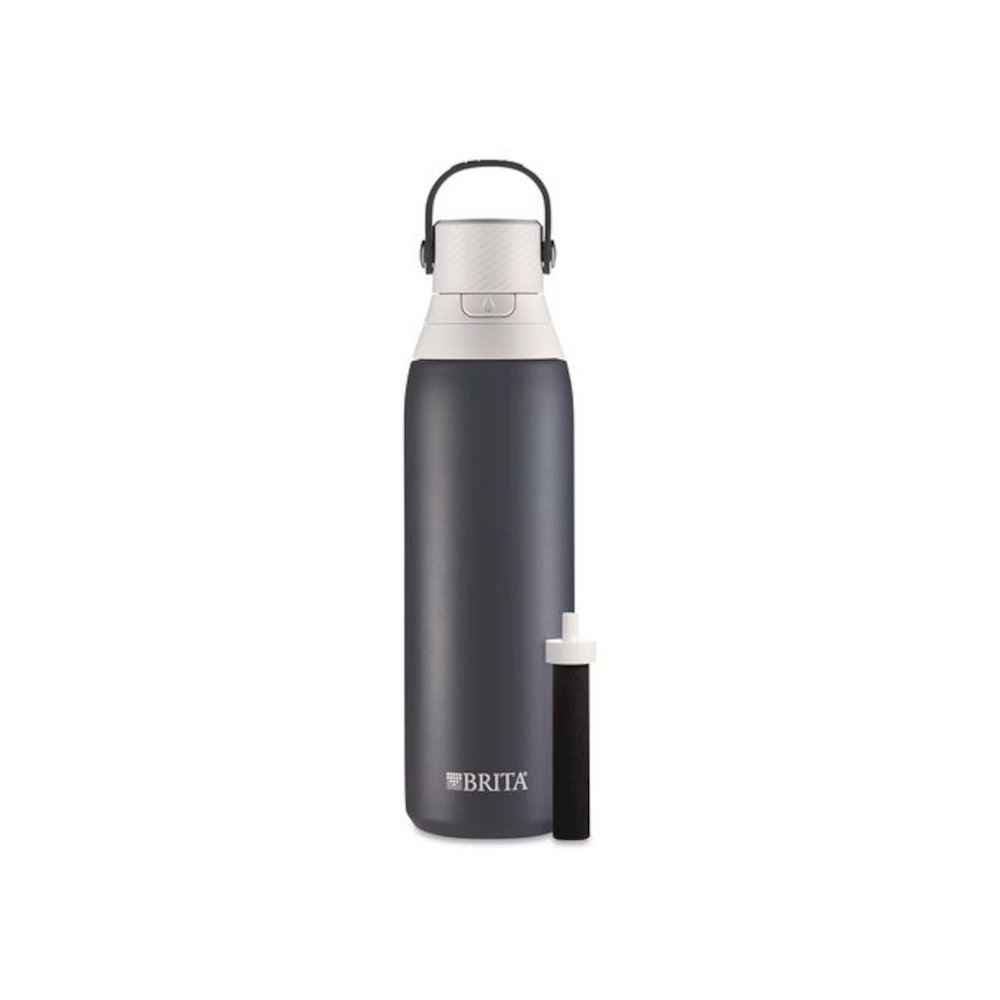 Stainless Steel Filtered Water Bottle. 20 oz, Carbon. Picture 1