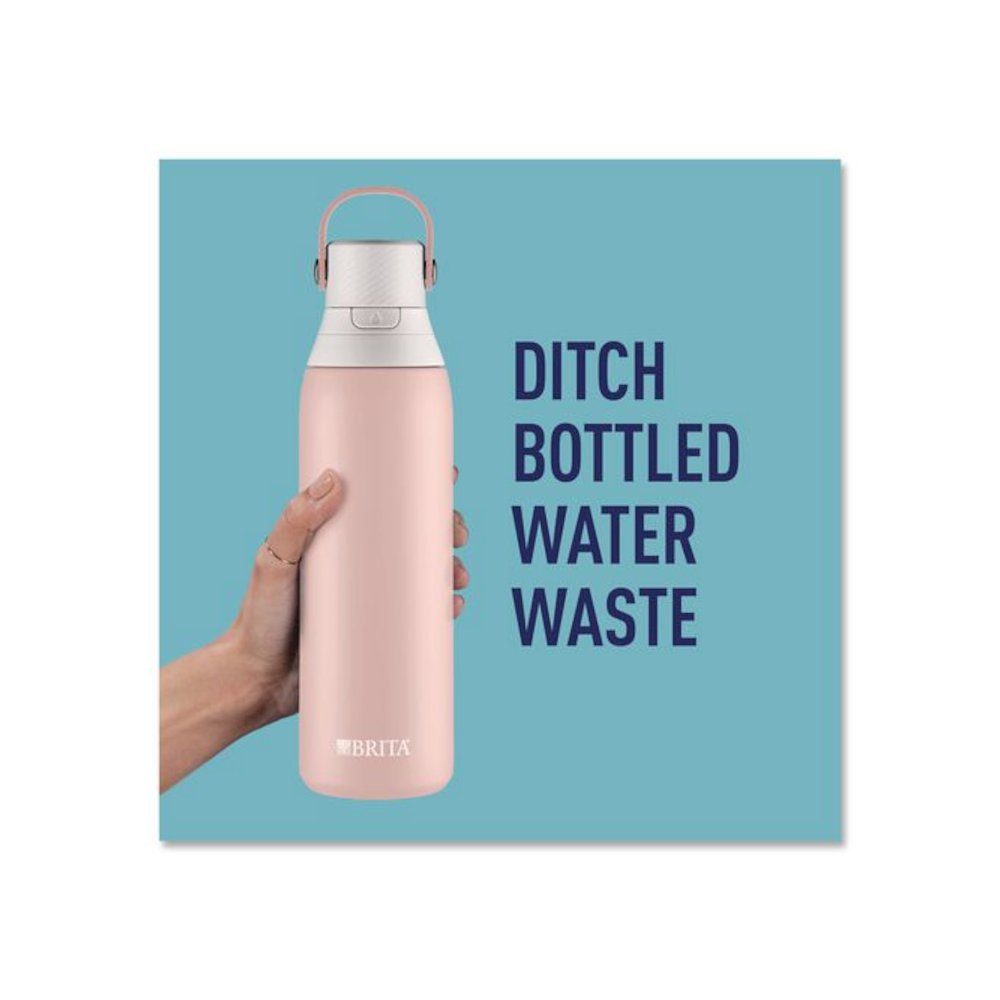 Stainless Steel Filtered Water Bottle, 20 oz, Rose. Picture 3