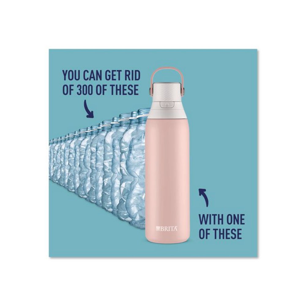 Stainless Steel Filtered Water Bottle, 20 oz, Rose. Picture 7