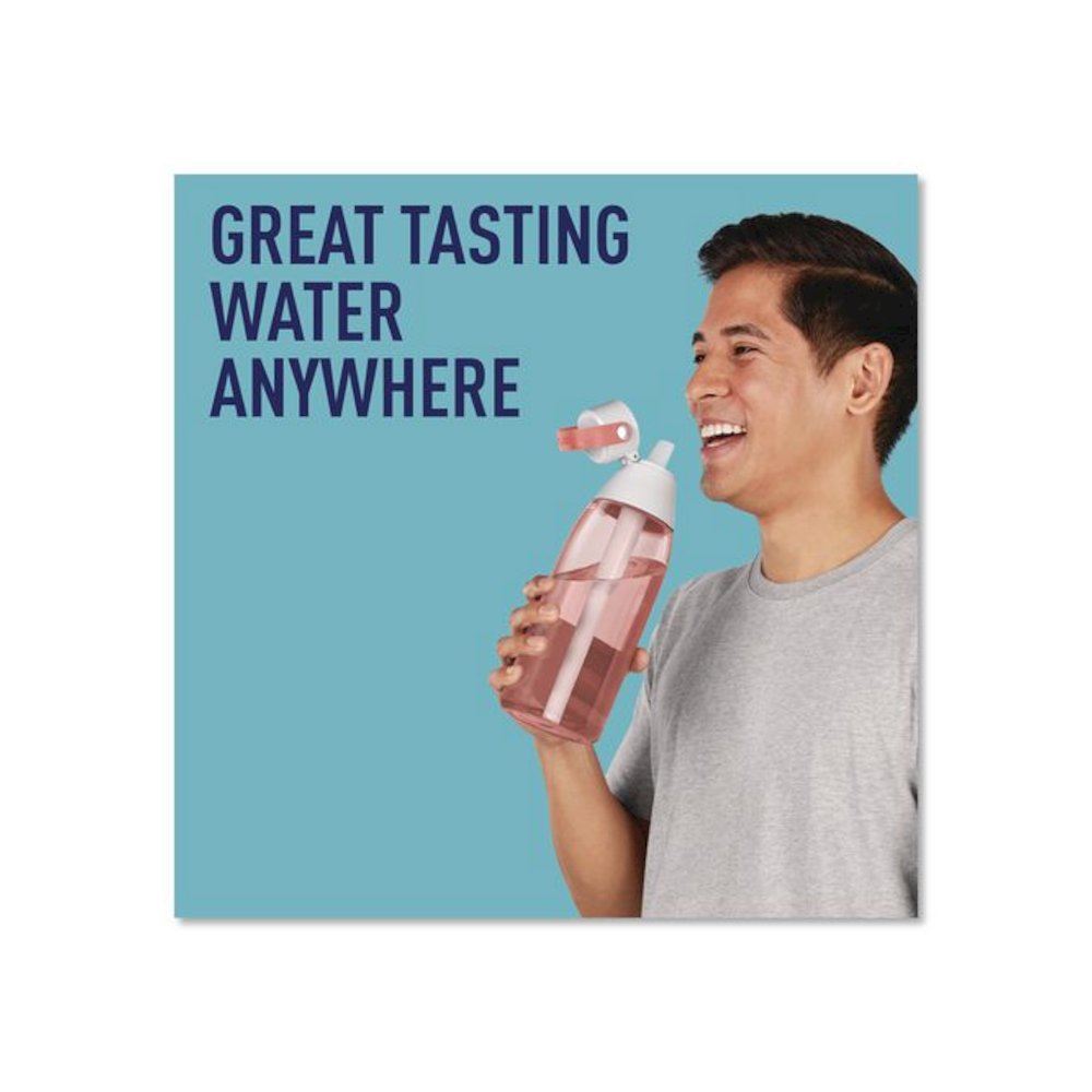 Plastic Filtered Water Bottle, 36 oz, Blush. Picture 4