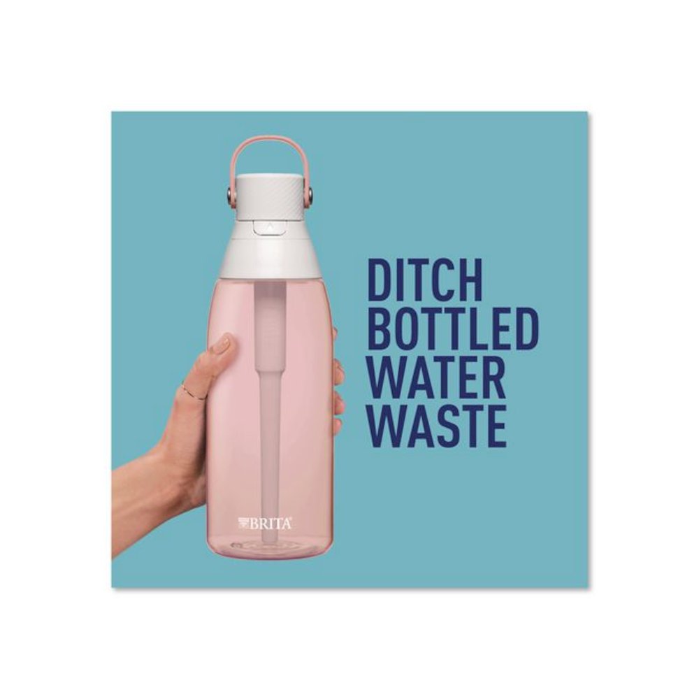 Plastic Filtered Water Bottle, 36 oz, Blush. Picture 5