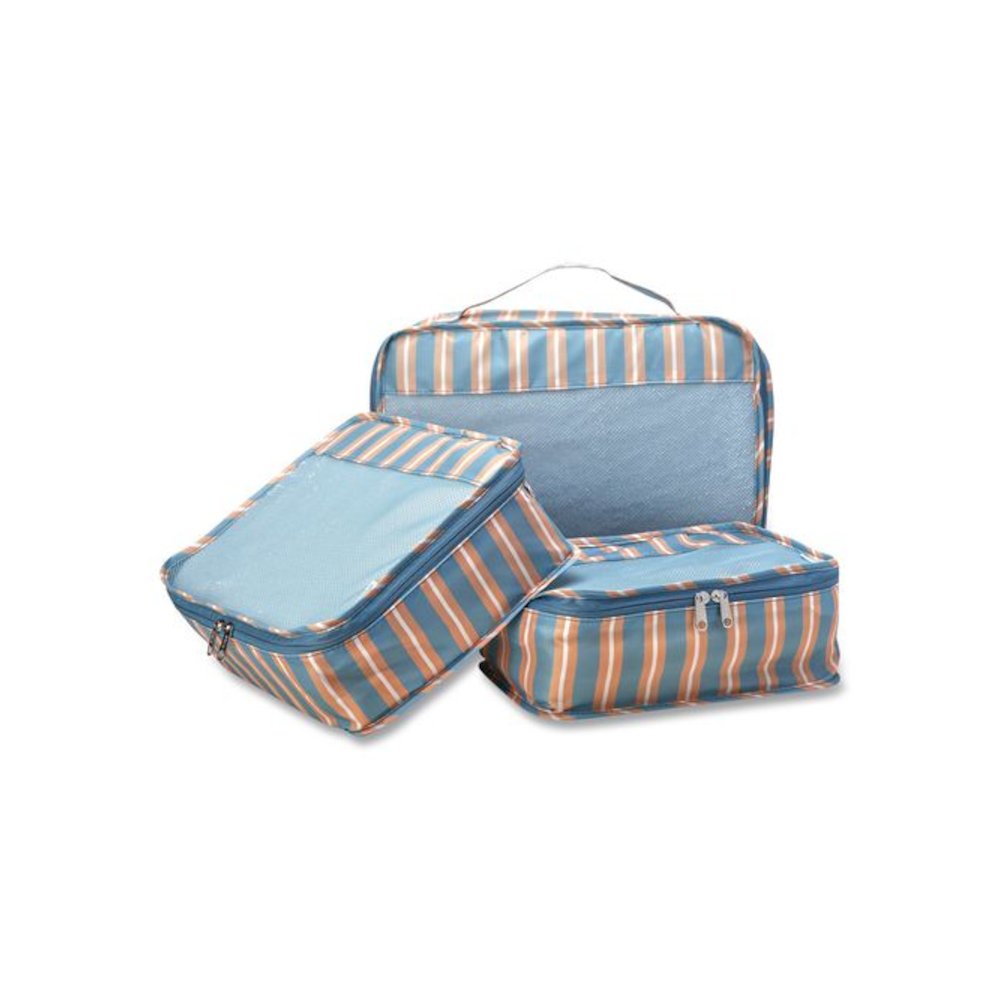 Five-Piece Packing Cube Set, Assorted Sizes, Multicolor Stripe. Picture 2