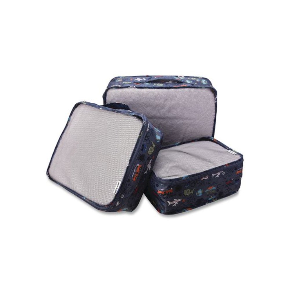 Six-Piece Packing Cube Set, 3 Cubes and 3 Pouches, Assorted Sizes, Multicolor. Picture 2