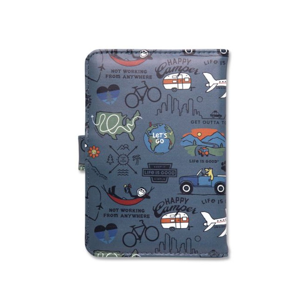 Passport Cover, 4.25 x 5.87, Vegan Leather, Multicolor Travel Print. Picture 2