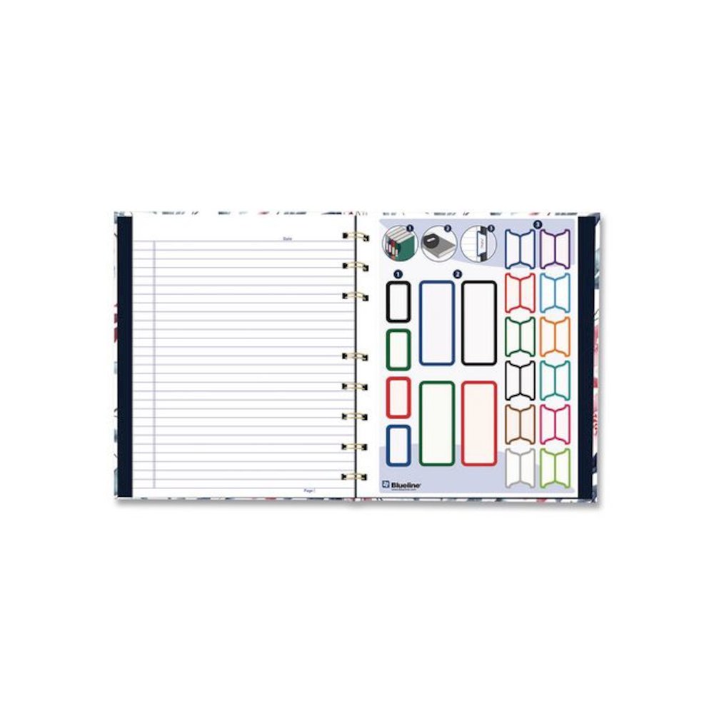 NotePro Fashion Hard Cover Notebook, 1-Subject, Medium/College Rule, Tranquil Blooms Cover, (96) 9.25 x 7.25 Sheets. Picture 5
