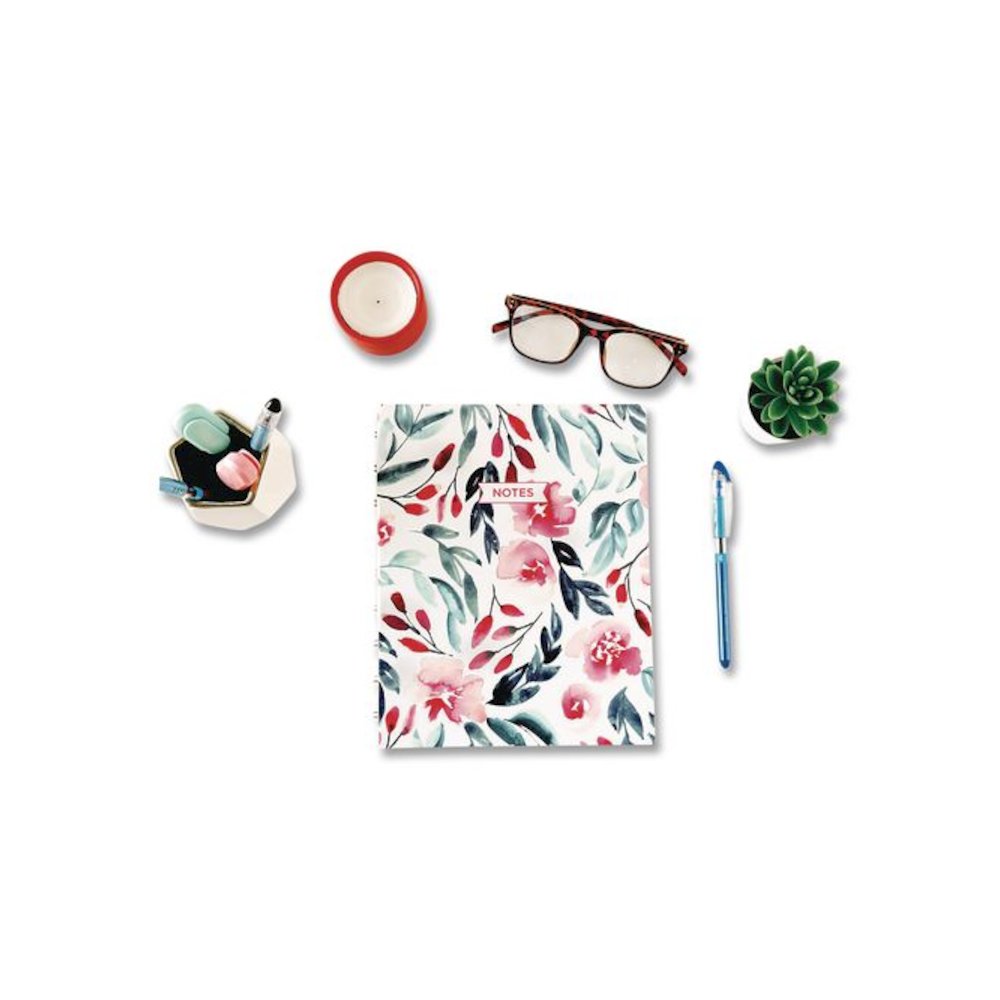 NotePro Fashion Hard Cover Notebook, 1-Subject, Medium/College Rule, Tranquil Blooms Cover, (96) 9.25 x 7.25 Sheets. Picture 8