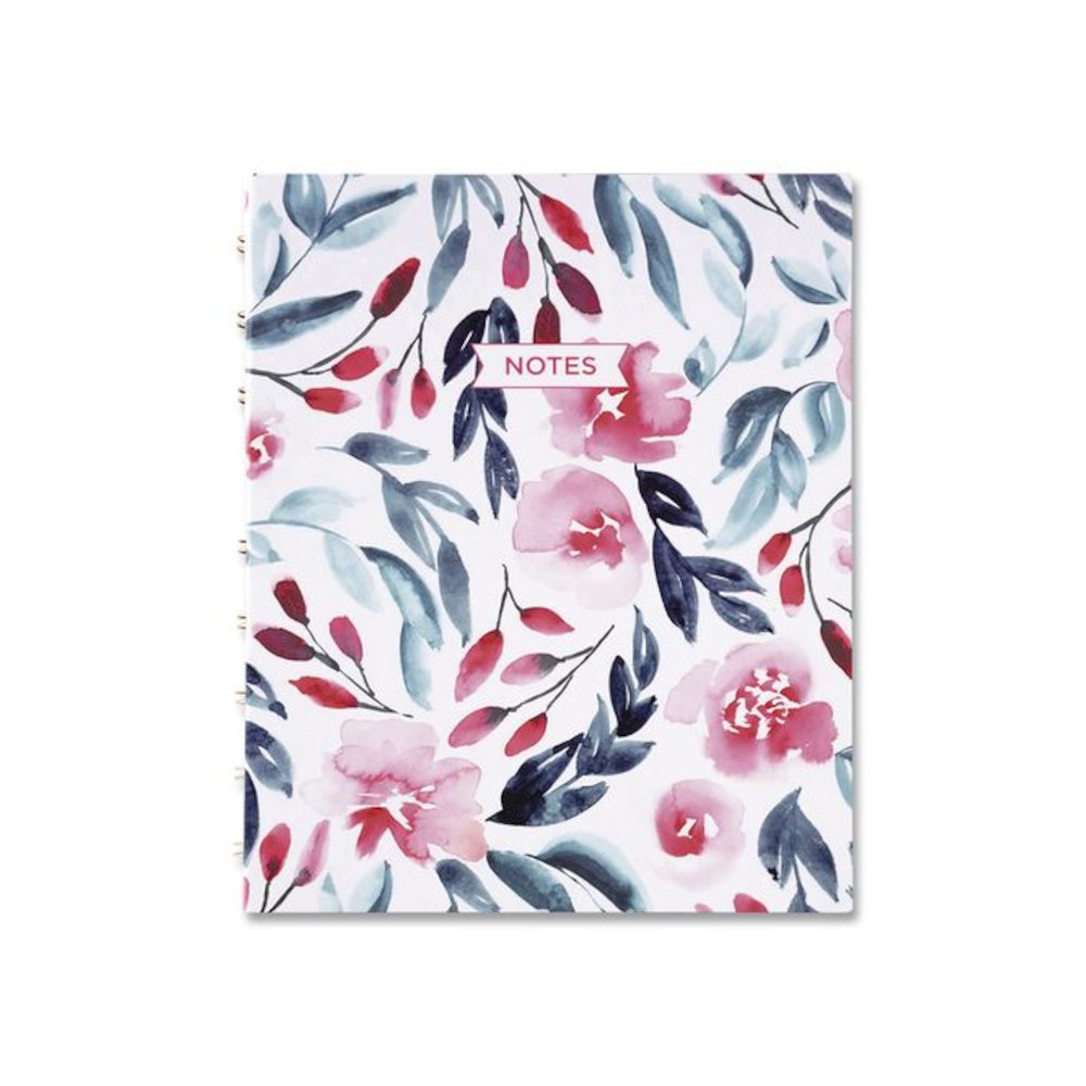NotePro Fashion Hard Cover Notebook, 1-Subject, Medium/College Rule, Tranquil Blooms Cover, (96) 9.25 x 7.25 Sheets. Picture 1