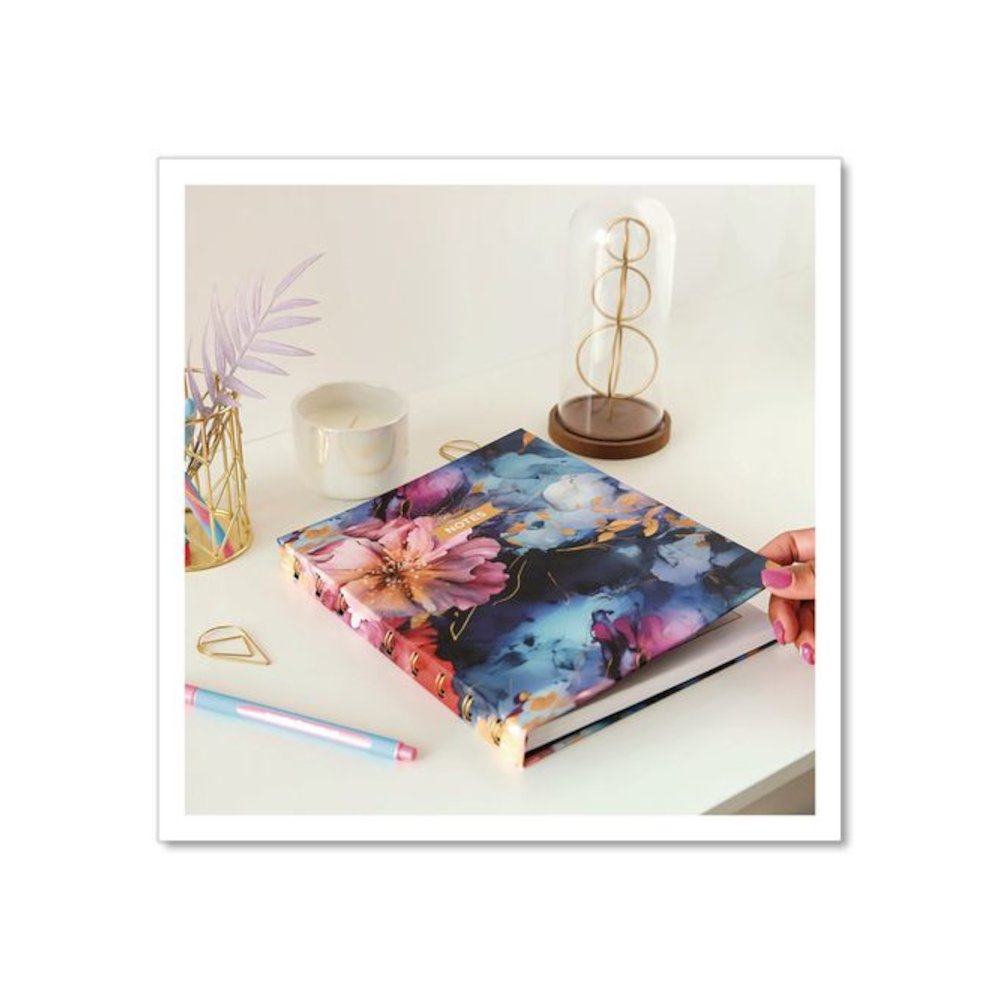 NotePro Fashion Hard Cover Notebook, 1-Subject, Medium/College Rule, Midnight Floral Cover, (96) 9.25 x 7.25 Sheets. Picture 8