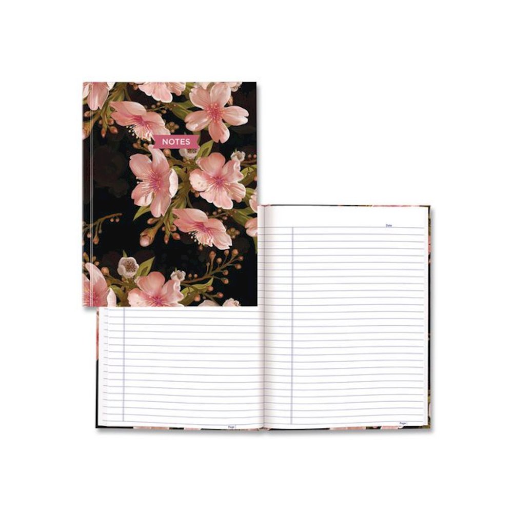 Fashion Hard Cover Notebook, 1-Subject, Medium/College Rule, Cherry Tree Lane Cover, (96) 9.25 x 7.25 Sheets. Picture 2