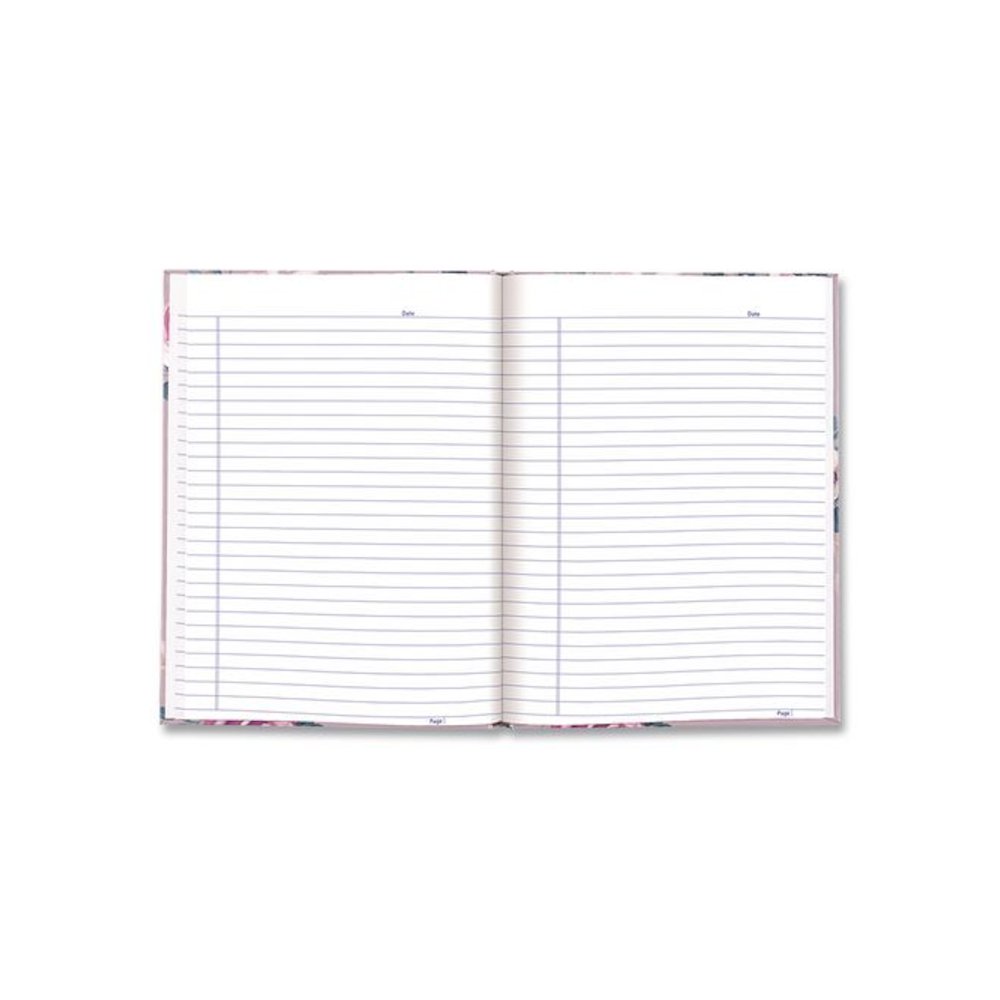 Fashion Hard Cover Notebook, 1-Subject, Medium/College Rule, Lavender Floral Cover, (96) 9.25 x 7.25 Sheets. Picture 3