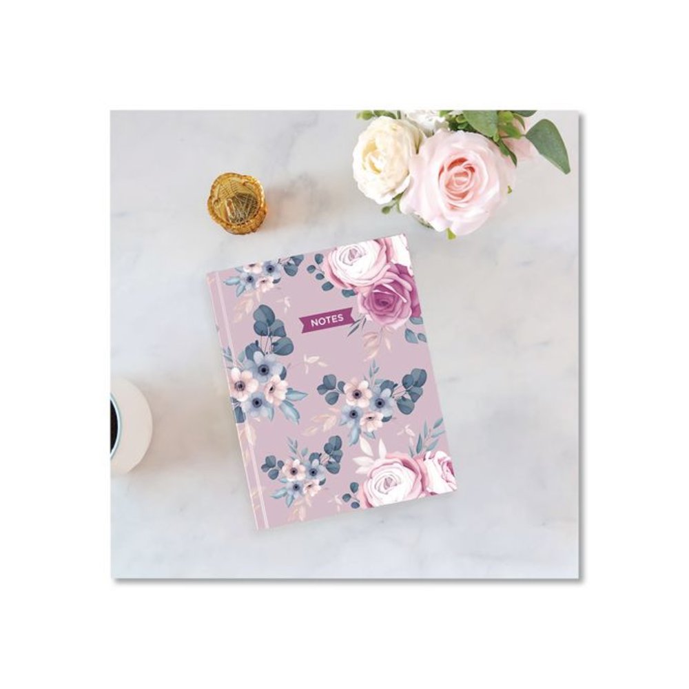 Fashion Hard Cover Notebook, 1-Subject, Medium/College Rule, Lavender Floral Cover, (96) 9.25 x 7.25 Sheets. Picture 6
