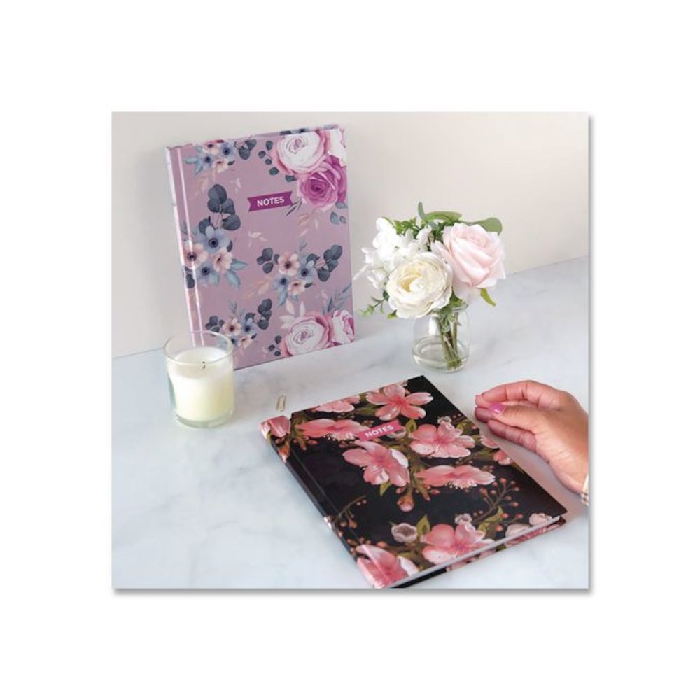 Fashion Hard Cover Notebook, 1-Subject, Medium/College Rule, Lavender Floral Cover, (96) 9.25 x 7.25 Sheets. Picture 7