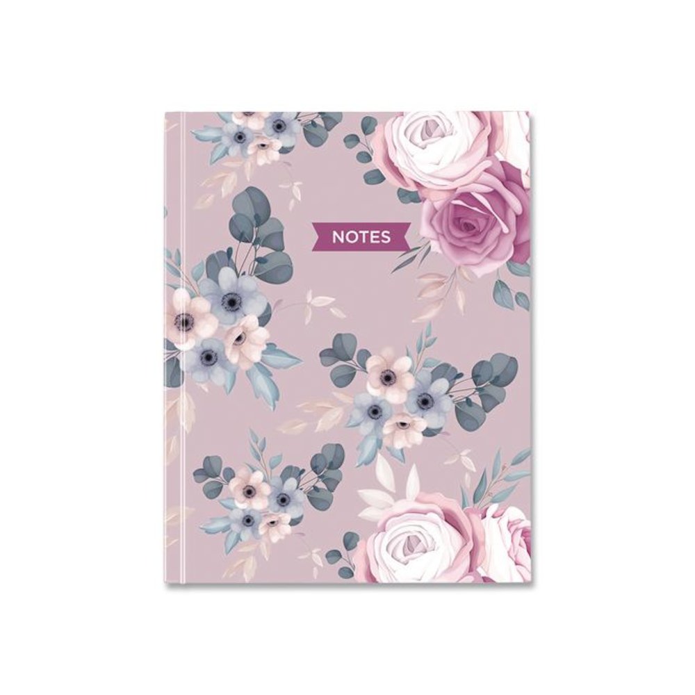 Fashion Hard Cover Notebook, 1-Subject, Medium/College Rule, Lavender Floral Cover, (96) 9.25 x 7.25 Sheets. Picture 1
