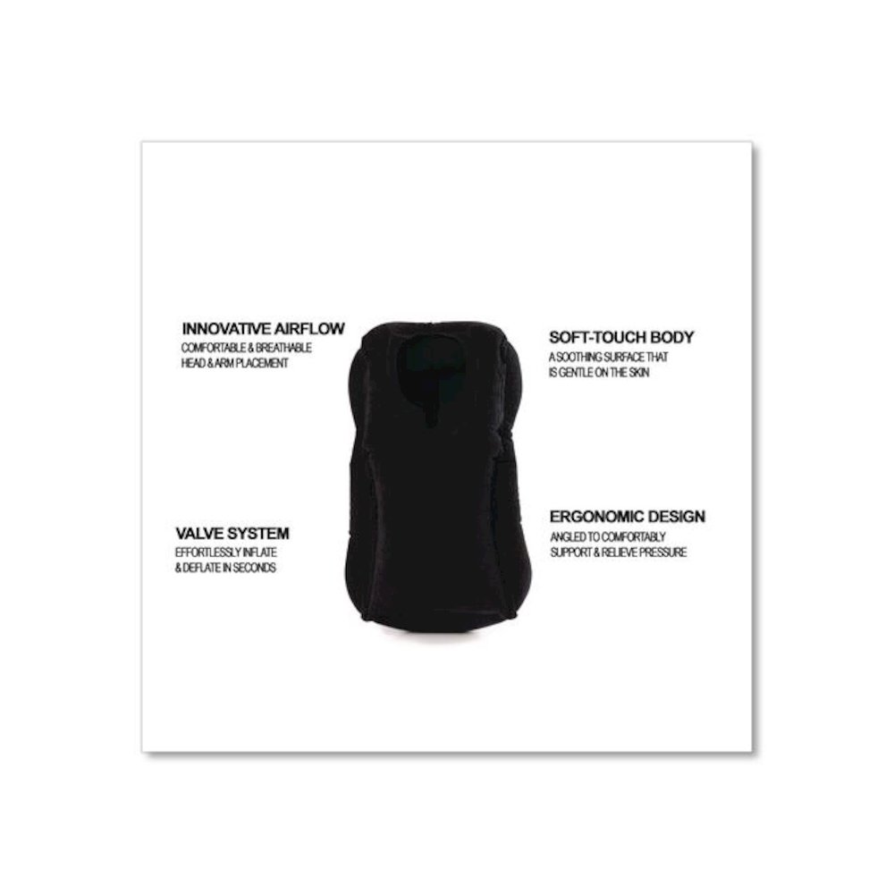 Inflatable Neck Pillow, One Size Fits Most, Black. Picture 3