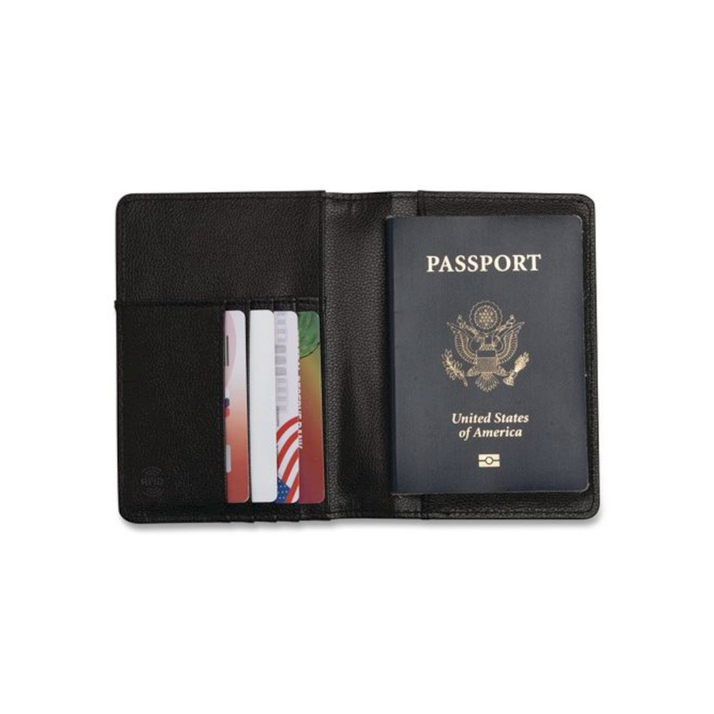 RFID Passport Holder, Polyurethane, Black. Picture 2