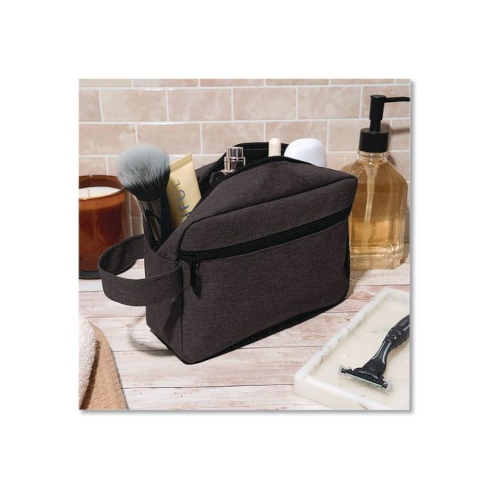 Fabric Travel Pouch, 8.27 x 2.76 x 6.3, Black. Picture 3