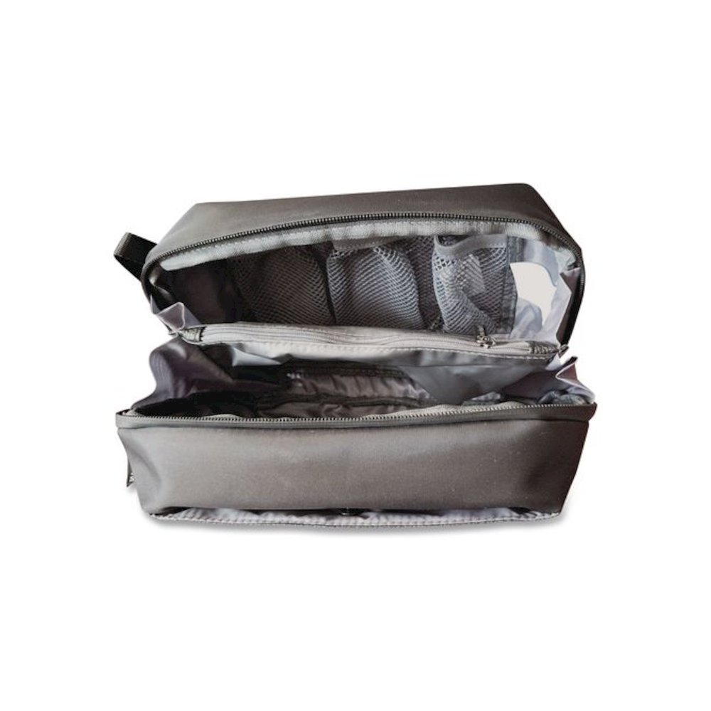 Polyester Toiletry Bag, 10.5 x 4.5 x 6.75, Black. Picture 4
