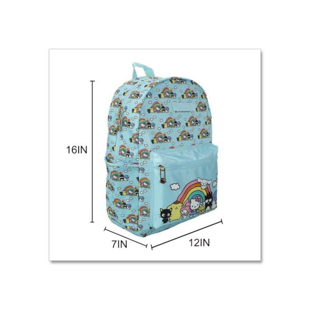 Hello Kitty and Friends Travel Backpack, Fits Devices Up to 15.9", 12 x 7 x 16, Multicolor. Picture 5