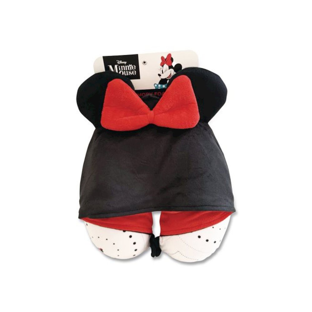 Minnie Mouse Hooded Neck Pillow, 11 x 3 x 10.5, Black/Red. Picture 4