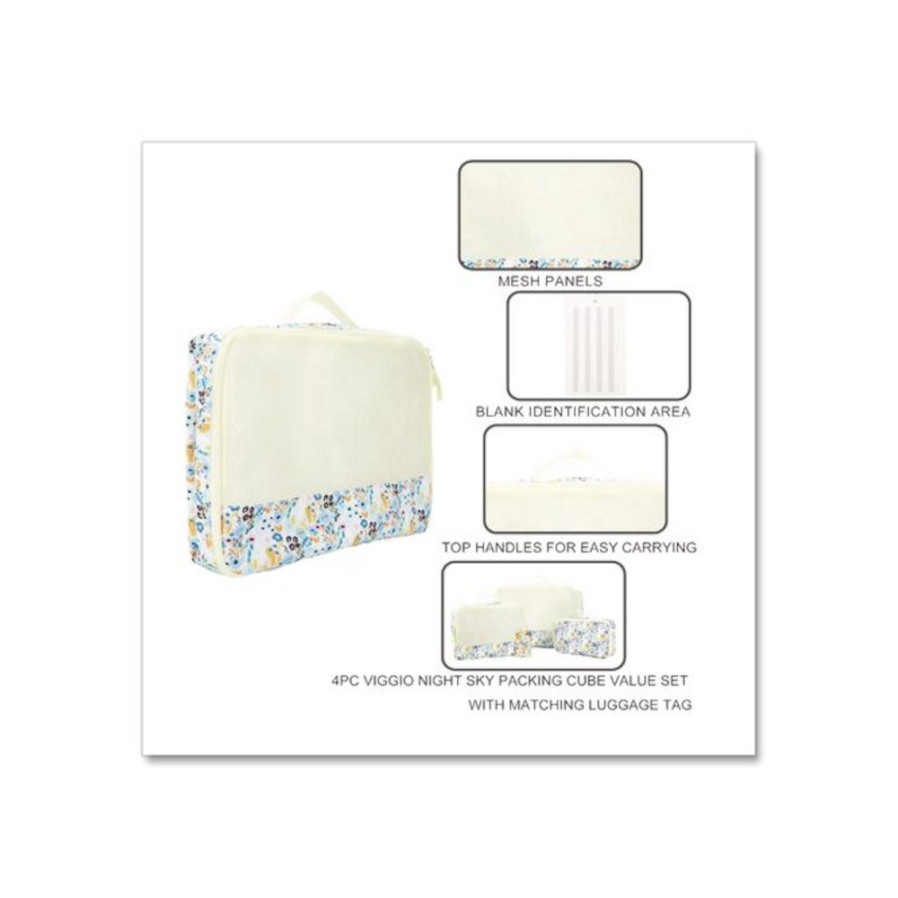 Floral Print Four-Piece Packing Cube Set, Assorted Sizes. Picture 4