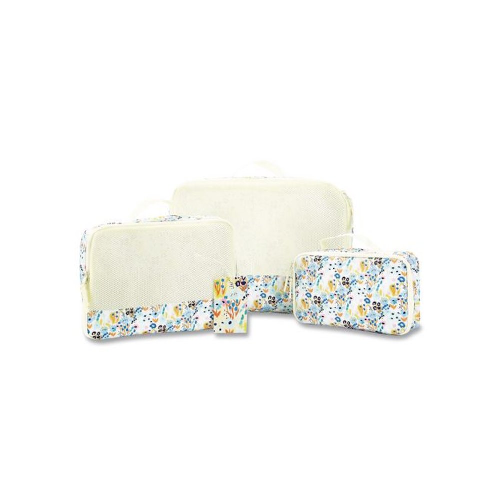 Floral Print Four-Piece Packing Cube Set, Assorted Sizes. Picture 1